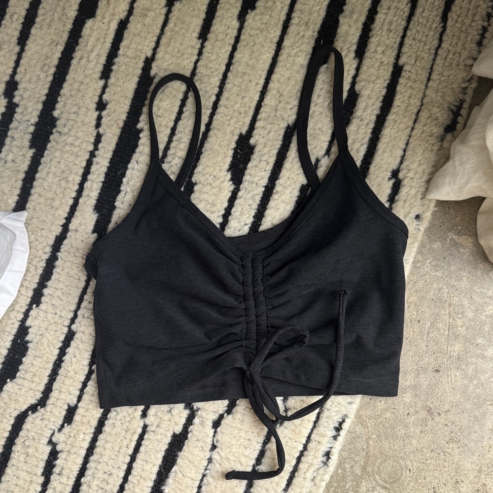 Beyond yoga  Ruched Drawstring Crop Cami Top